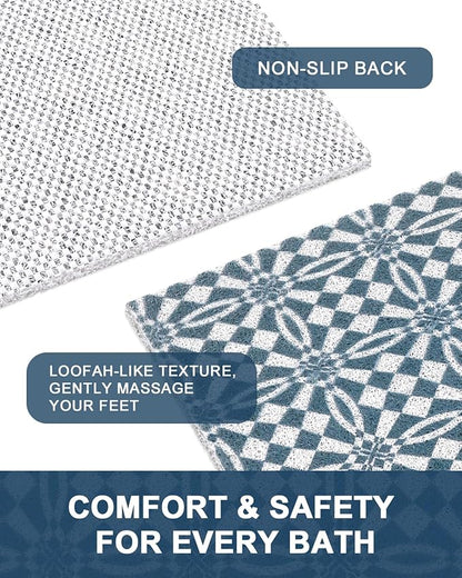 Bathtub Mat Non Slip - Anti Slip Shower Mat, Quick Drying Bath Tub Mats, Soft PVC Loofah Foot Massage Mat, Bath Mat for Shower, Tub, Bathroom, Floor, Kitchen, Pool, Hotel