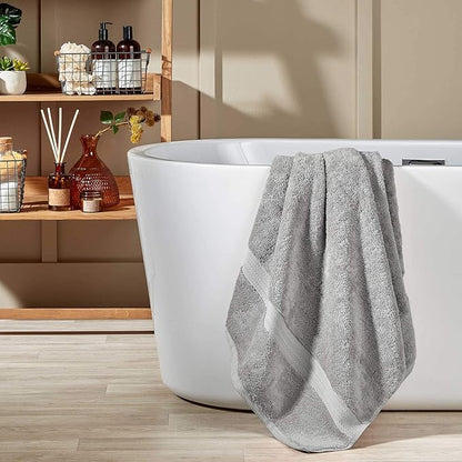 Christy Renaissance 6 Piece Gray Towel Set | 100% Egyptian Cotton | Luxury Bathroom Towels | Soft and Super Absorbent | 675 GSM | 2 Bath Sheet 2 Hand 2 Face | Dove Gray