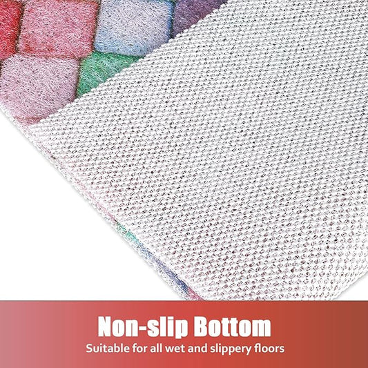 Non Slip Shower Mat, 36x36 Inch Large Soft and Comfortable Bath Mat, PVC Loofah Massage Shower stall Mat, Anti Slip Mat for Shower, Tub, Floor, Bathroom, Kitchen, Hotel, Quick Drying