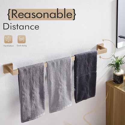 KOKOSIRI 36-Inch Towel Bars for Bathroom Kitchen Towels Holder Wall Mount SUS304 Stainless Steel Towel Rack, Champagne Bronze B4003CPG-L36