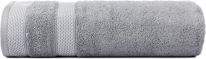 CASA COPENHAGEN Solitaire Mix 6 Pieces Towel Set- Grey Violet + Dusty Blue, 600 GSM 2Bath Towel 2Hand Towel 2Washcloth, Designed in Denmark Made of Soft Egyptian Cotton for Bathroom, Kitchen & Shower