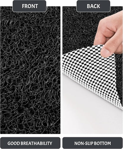 Non Slip Shower Mats for Inside Shower,16x24 Inch,Anti-Slip Bathtub Mats for Bathroom, Foot Scrubber Loofah Bath Mats for Shower, Quick Drying Shower Stall Mats for Wet Areas (Black)