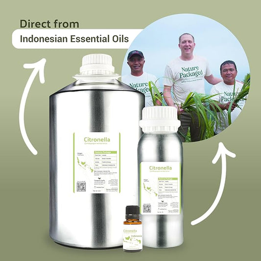 Citronella Essential Oil - Direct from Central Java, Indonesia - Pure Essential Oil for Diffusers and Aromatherapy | 100% Pure Therapeutic Grade (8oz)