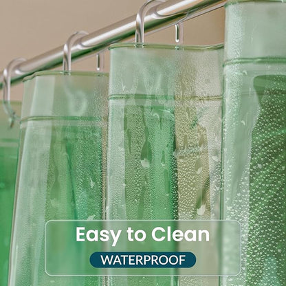 Titanker Shower Curtain Liner, Plastic Shower Liner PEVA 72 x 72 Lightweight Waterproof Shower Curtains for Bathroom with Magnets and Grommets, Forest Green