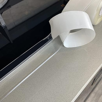 Caulk Tape Self Adhesive,Caulking Tape for Bathroom Sealant Strip Caulk Strip,Waterproof Caulking Sealing Tape for Bathroom, Toilet, Kitchen Countertop,Bathroom,Toilet (Clear-1.5IN-10.5FT-A)