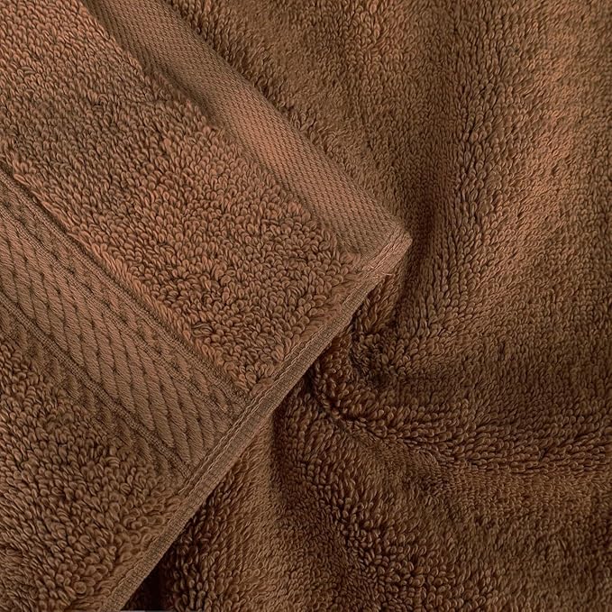 Superior Egyptian Cotton Pile Bath Sheet Set of 2, Ultra Soft Luxury Towels, Thick Plush Essentials, Absorbent Heavyweight, Guest Bath, Hotel, Spa, Home Bathroom, Shower Basics, Chocolate