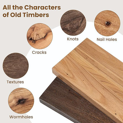 Floating Shelves for Wall Decor, 8 Inch Deep Rustic Solid Elm Wood Floating Shelves Wall Mounted, Wall Shelves with Invisible Bracket for Living Room Bathroom Bedroom Kitchen, 40 Inch Set of 1, Walnut