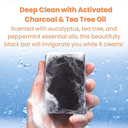 Real American Soap (Variety Bundle, 3 Pack) – Natural Bar Soap Made with Grass-Fed Tallow, Conditioning Lard, & Pure Coconut Oil – Unscented, Charcoal & Tea Tree Oil, & Lavender Goat Milk