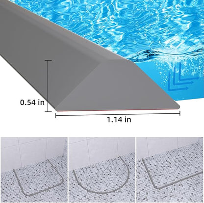 Duzzy 67 Inch Collapsible Shower Water Dam, Shower Threshold Water Stopper Barrier and Retention System and Keeps Water Inside Threshold Dry and Wet Separation, Suitable for Bathroom & Kitchen