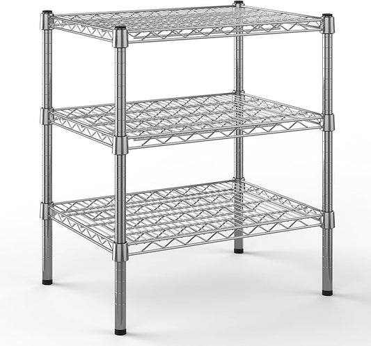 18" Deep x 24" Wide x 27" Height Wire Shelving Kit | 3-Tier | NSF Commercial Storage Rack Unit