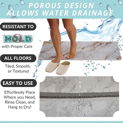Non Slip Bathtub Mat Shower Mat for Tub - Loofah Bath Mats for Bathroom - 40x16 Bathtub Floor Mat - Textured Anti Slip Bath Mat Without Suction Cups - Secure Mat for Wet Areas (40x16 Blue Gold)