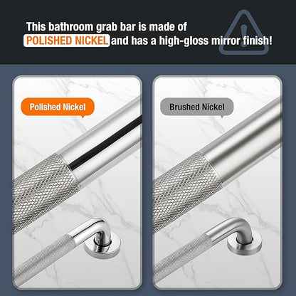 Grab Bars for Shower, 1 Pack 32-Inch Anti Slip Shower Handles for Elderly, Safety Shower Grab Bar, Stainless Steel Handicap Grab Bars for Bathroom (Polished Nickel 1" Diameter)