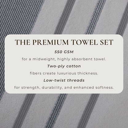 Great Bay Home Decorative Oversized Bath Sheet Set - Luxury Cotton 2 Pack 68x35 Extra Large Towels - Luxurious, Ultra-Soft, Durable Towels for Bathroom Decor (Grey)