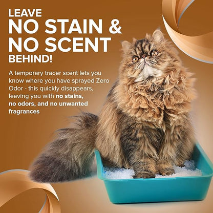 Zero Odor - Pet Stain Remover & Odor Eliminator - Permanently Remove Stain & Odor with Patented Technology Best for Carpet, Furniture, Floors, Pet Bed– Look and Smell Great, 16oz (Over 400 Sprays)