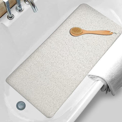 Shower Mats Non Slip,16x36'' Long Bathtub Mat Non-Slip for Bathroom Tub Showers Anti Slip for Elderly,Loofah Anti Slip Shower Matt,Shower Stall Mat for Inside Shower-White