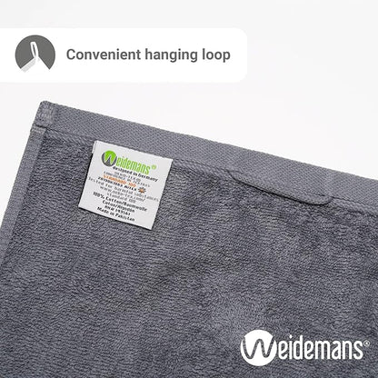 100% Cotton Washcloths Set 13” x 13” | Dark Grey Towels | Set of 24 Ultra Soft and Highly Absorbent Washcloths Sets for Bathroom, Gym, Spa | Machine Washable Face Towel