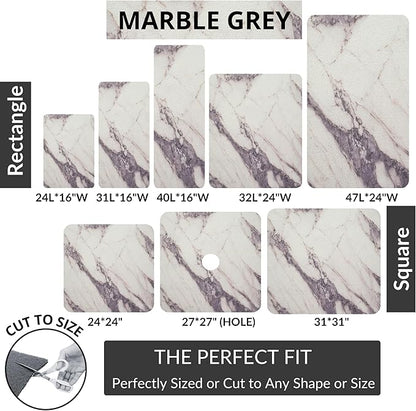 Non Slip Bathtub Mat Shower Mat for Tub - Loofah Bath Mats for Bathroom - 40x16 Bathtub Floor Mat - Textured Anti Slip Bath Mat Without Suction Cups - Secure Mat for Wet Areas (40x16 Marble Gray)