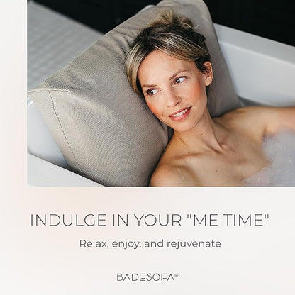 BADESOFA® Luxury Bath Pillow S - Ultra Comfortable & Quick-Drying Bath Back Pillow - Washable Full Body Bath Pillow for Bathtub - Therapeutic Head and Neck Support - Luxury Spa Cushion in Charcoal