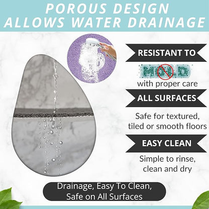 Enkosi Loofah Shower Mat Non-Slip - Anti-Slip Bath Mat for Inside Showers, Tub, Bathtub, Bathroom - Quick Dry PVC with Drain Holes - Cushioned Safety Grip - Secure for Kids and Elderly (Purple 24x24)