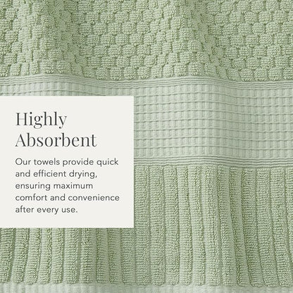 NY Loft 100% Cotton 2 Pack Bath Sheet Towel Set | Extra Large Bath Towel Set of 2 | Absorbent & Quick-Dry Oversize Bath Towels | Textured and Durable Cotton | Oeko-Tex Standard 100 | Sage Green