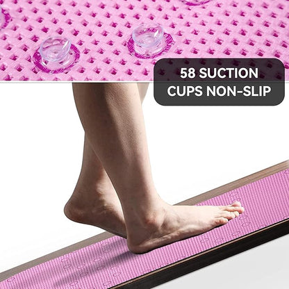 Non Slip Bathtub Mat 36” X 17” Shower Mat Soft Foam Bath Mats for Bathroom Tub, Bathtub Mat with Drain Holes, Suction Cups, Shower Mat Non Slip