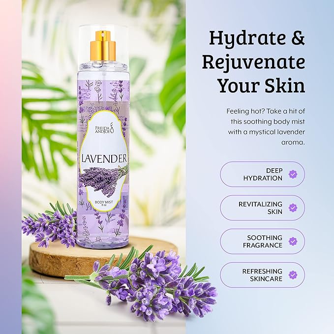 Lavender Luxury Body Spray For Women, Womens Perfume Fragrance Body Mist & Sprays, Women's Woodsy Scented Gifts & Presents, 8 oz Fine Mist Spray Bottle