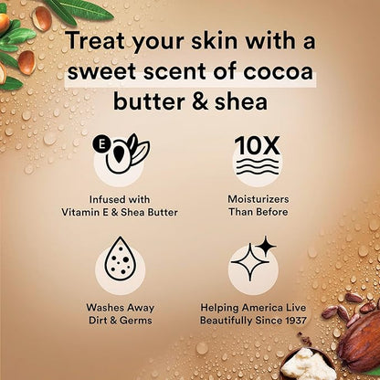 Suave Moisturizing Body Wash, Cocoa Butter and Shea with Vitamin E Extract, No Parabens, No Phtahaltes, 18 Oz Pack of 6