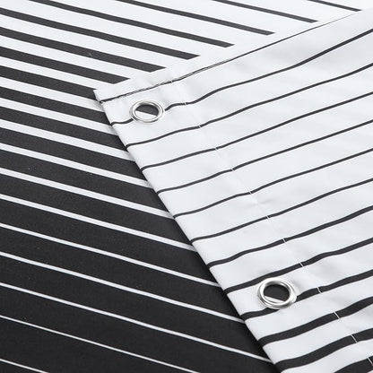 Black Shower Curtain, Modern Black and White Gradient Vertical Stripe Waterproof Polyester Shower Curtains for Bathroom, 72x72 Inches