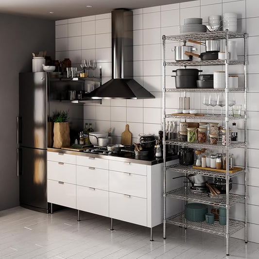 18" Deep x 30" Wide x 86" Height Wire Shelving Kit | 8-Tier | NSF Commercial Storage Rack Unit