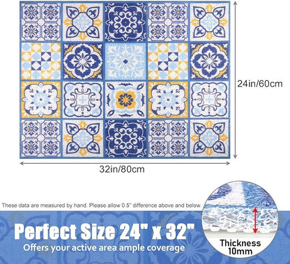 Shower Mat Bathtub Mat Non-Slip, 24x32 Inch, Soft Comfort Bath Mat with Drainage Holes, PVC Loofah Massage Bathmat for Shower, Tub, Bathroom, Wet Areas, Quick Drying