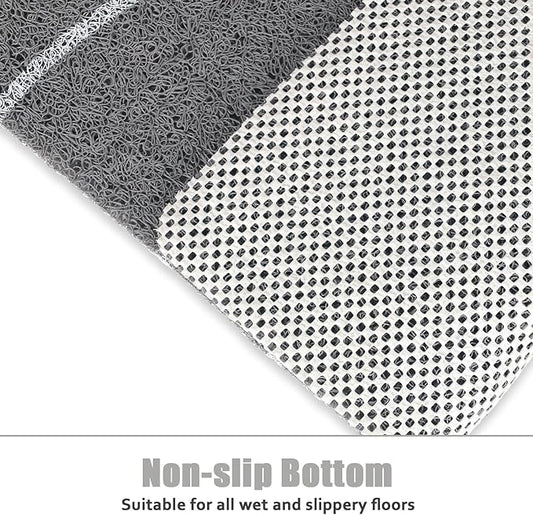 Square Shower Mat Non-Slip - 32x32 Inch Soft Comfort Bath Mat with Drainage Holes, PVC Loofah Massage Bathmat for Shower, Tub, Bathroom, Wet Areas, Quick Drying