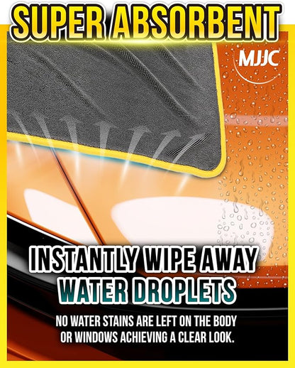 MJJC Pro Dryer Plush Silk Microfiber Drying Towel (20” x 20” (1-Pack)) Cars,Trucks, SUVs, RVs, Home