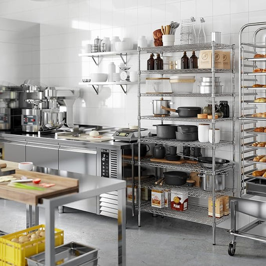 18" Deep x 36" Wide x 74" Height Wire Shelving Kit | 8-Tier | NSF Commercial Storage Rack Unit