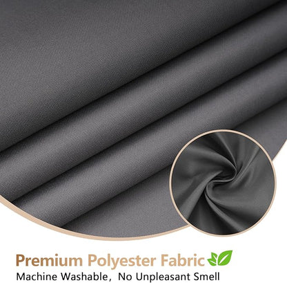 Charcoal Grey Waterproof Fabric Shower Curtain Liner with 3 Large Magnets, Washable Cloth Shower Liner Carbon Grey, 72 x 72 inch Lightweight Bathroom Shower Curtain Dark Gray