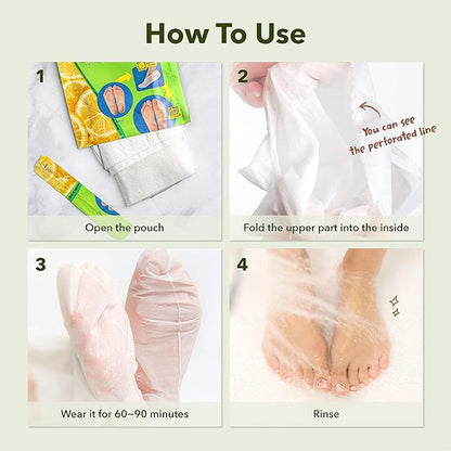 Purederm Shiny & Soft Foot Peeling Mask (6 pack) - For smooth and moist baby skin with Exfoliating peel off Calluses, Dry Skin, Cracked Heels - Men and Women