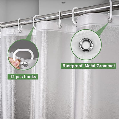 UFRIDAY Extra Long Shower Curtain Liner 86 Inches Long, Weighted Bathroom Shower Curtain Liner 72x86 Inch with 5 Bottom Magnets, Frosted and Semi-Transparent 9G Thick Havy Duty Bathroom Curtain