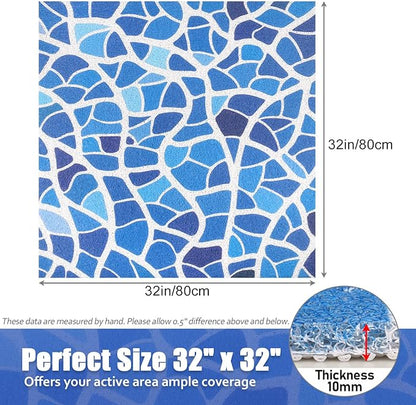 Shower Mat Bathtub Mat Non-Slip: 32x32 Inch, Soft Comfort Bath Mat with Drainage Holes, PVC Loofah Massage Bathmat for Shower, Tub, Bathroom, Wet Areas, Quick Drying