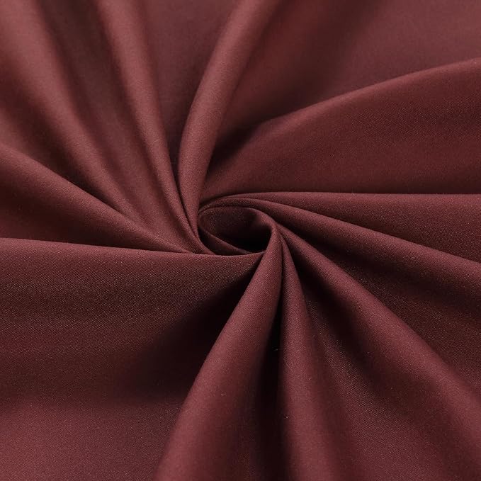 Long Fabric Shower Curtain, Burgundy Ombre Microfiber Cloth Shower Curtains for Bathroom, Modern Waterproof Bathroom Curtains, 78" W x 78" H