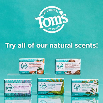 Tom's of Maine Natural Beauty Bar Soap, Creamy Coconut With Virgin Coconut Oil, 5 oz. 6-Pack (Packaging May Vary)