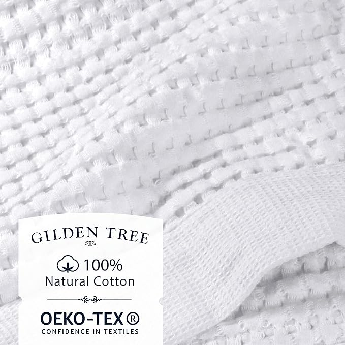 GILDEN TREE Waffle Bath Sheet Quick Dry Towel, Thin Luxury Bath Towels, 40x80 Large Bath Towels 2 Pack Bath Sheets, Modern Style (White)
