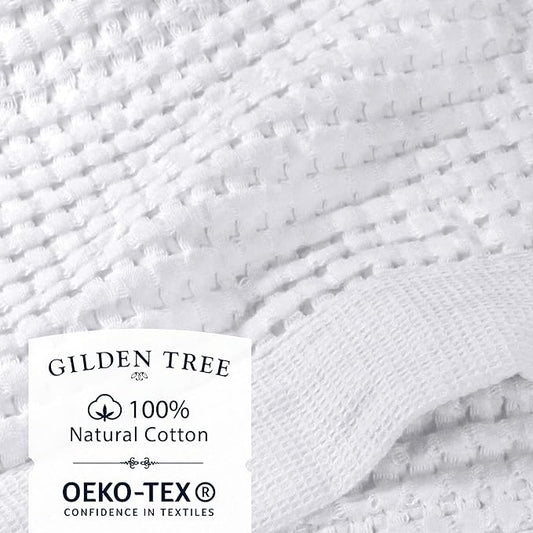GILDEN TREE Waffle Bath Sheet Quick Dry Towel, Thin Luxury Bath Towels, 40x80 Large Bath Towels 2 Pack Bath Sheets, Modern Style (White)