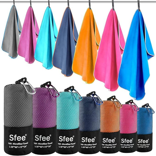 Sfee XL Microfiber Towel, Quick Dry Beach Towel Set 2 Pack - Super Absorbent, Lightweight, Compact, Bath Towel for Travel, Gym, Hiking, Pool, Backpacking, Yoga, Mint