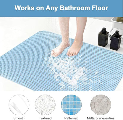 Non Slip Shower Mat: 35"x24" Extra Large Shower Mats for Inside Shower,Trimmable PVC Anti Slip Shower Stall Mats, No Odor, Quick Drying Shower Mats for Floor, Bathroom, Home, Kitchen, Hotel