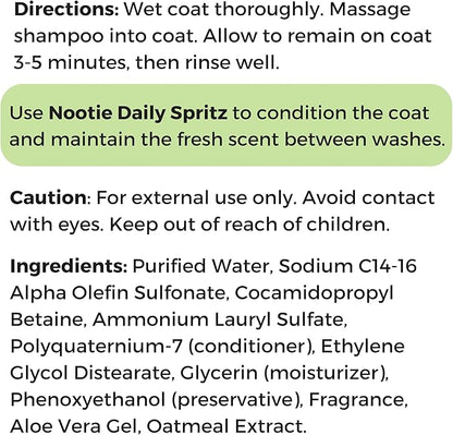 Nootie Aloe&Oatmeal Pet Shampoo for Sensitive Skin-Long lasting Cucumber Melon Shampoo-Helps Relieve Dry Itchy Skin for Dogs&Cat-Natural Ingredient-Soap Paraben&Sulfate Free-Cleans Conditions-1 Gallon