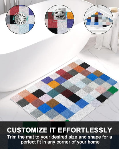 Shower Mat Non Slip - Quick Drying Anti Slip Shower Mats for Inside Shower, Soft PVC Loofah Foot Scrubber Mat, Extra Large Bath Mat for Shower, Tub, Bathroom, Floor, Kitchen, Home, Pool, Hotel