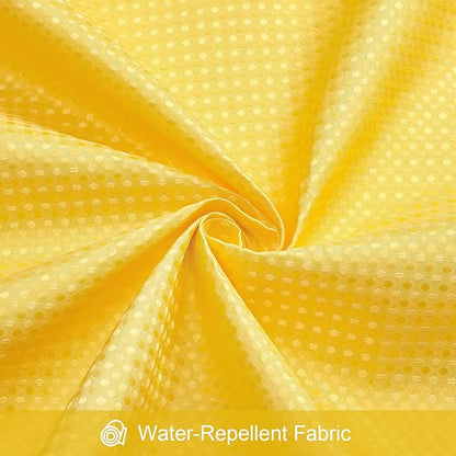3 in 1 Long Yellow Shower Curtain Set-72 W x 78 H, Modern Waffle and PEVA Liner Set with 12 Stainless Steel Hooks, Waterproof Fabric for Bathroom