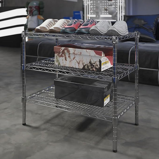 18" Deep x 30" Wide x 27" Height Wire Shelving Kit | 3-Tier | NSF Commercial Storage Rack Unit