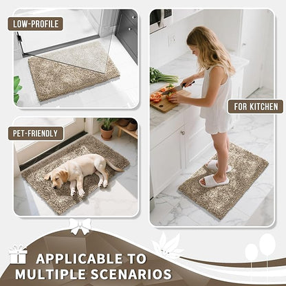 Yimobra Large Bathroom Rug Non Slip 36x24 Inch, Extra Thick Soft Absorbent Chenille Bath Mat, Machine Washable Quick Dry Bath Rugs for Bathroom Floor, Tub and Shower, Home Decor Accessories, Camel