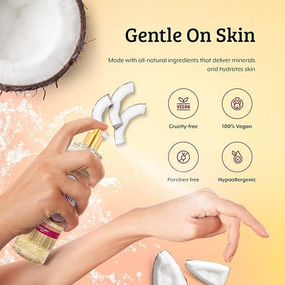 Home Spa Gift 10oz Deep Moisturizing Fragrance Body Lotion & 8 oz. Fine Fragrance Body Mist Set Luxury Self-Care Combo for Women and Girls (Coconut)