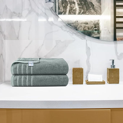 Avalon Towels Bath Towels Set of 4, Size 30 x 60 Inches, Highly Soft and Absorbent, Quick Drying, Lightweight, Perfect for Daily Use (Light Grey)